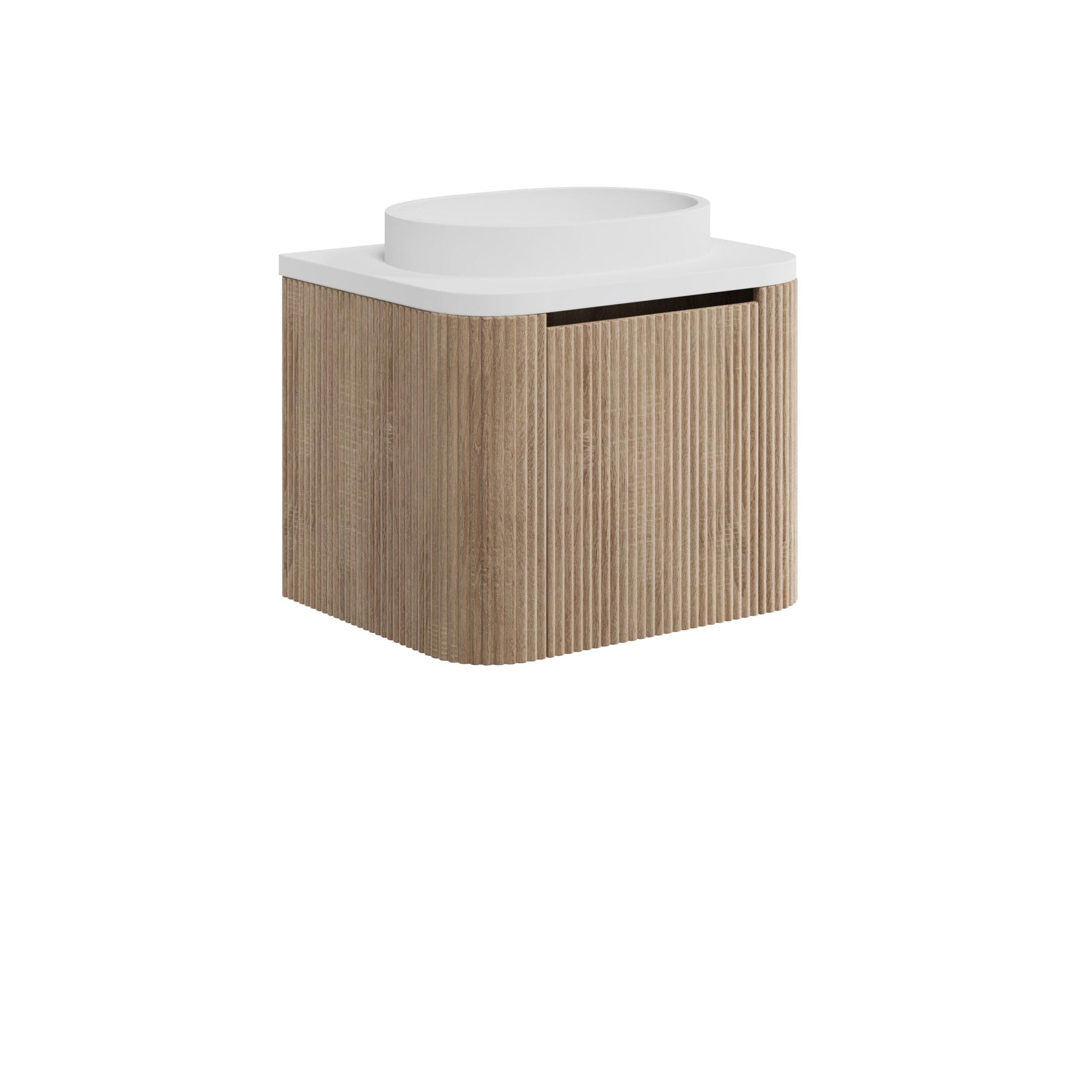 Scudo Linea Curve 600mm Wall Hung Basin Vanity Unit HPS Hartlepool Plumbing Supplies