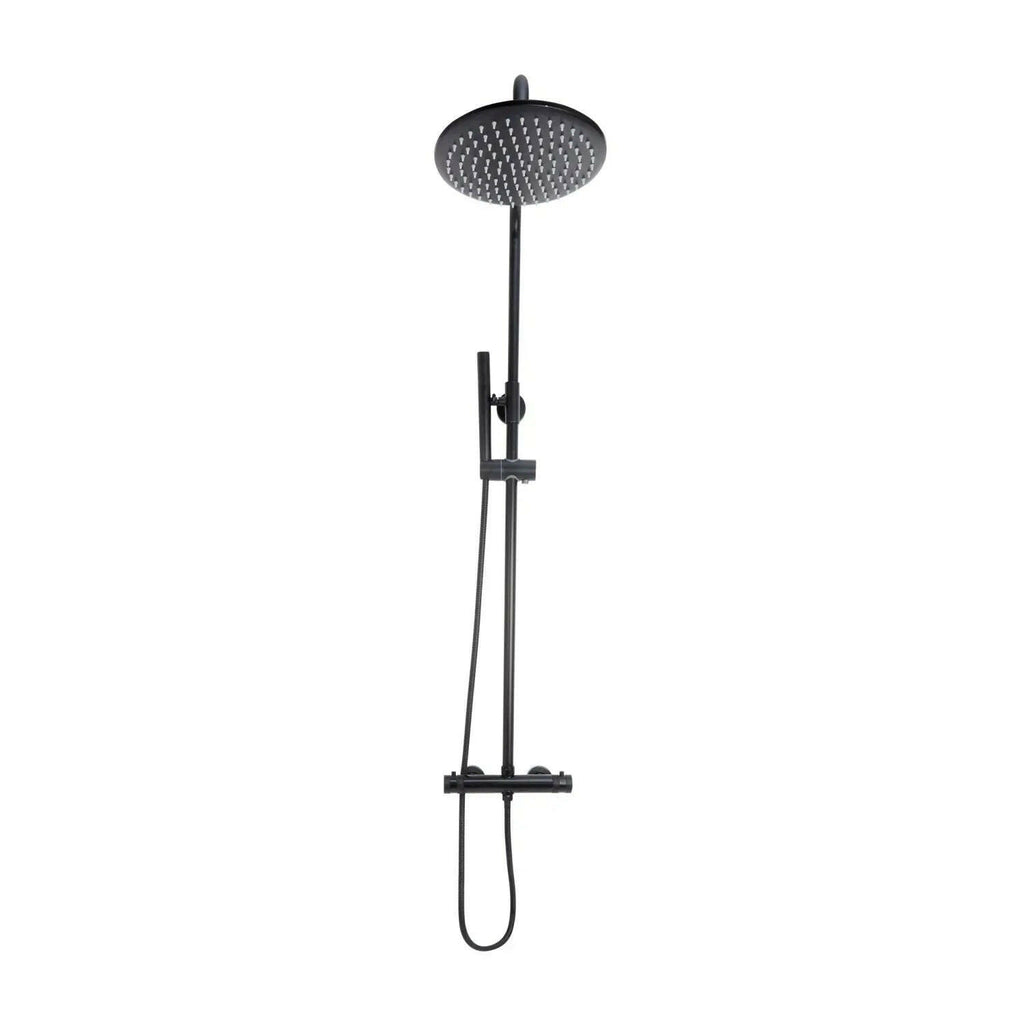 Core Black Round Rigid Riser Shower-HPS Hartlepool Plumbing Supplies
