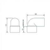 Floplast 40MM ABS Solvent Weld 90° Stem Bend/Elbow