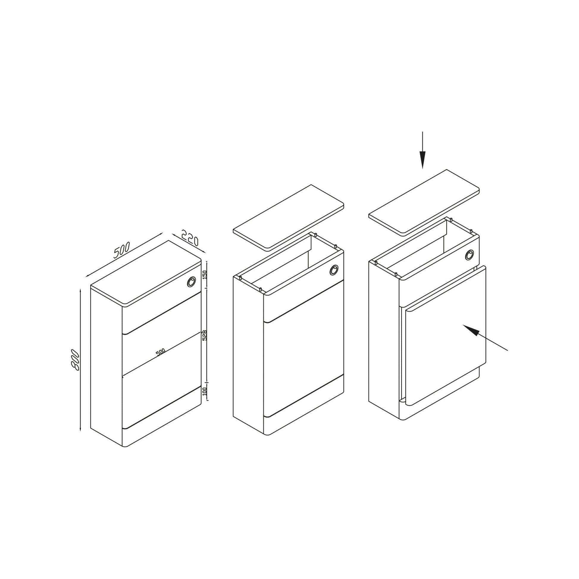 Rossini Back to Wall Unit Wolf Grey K-VIT