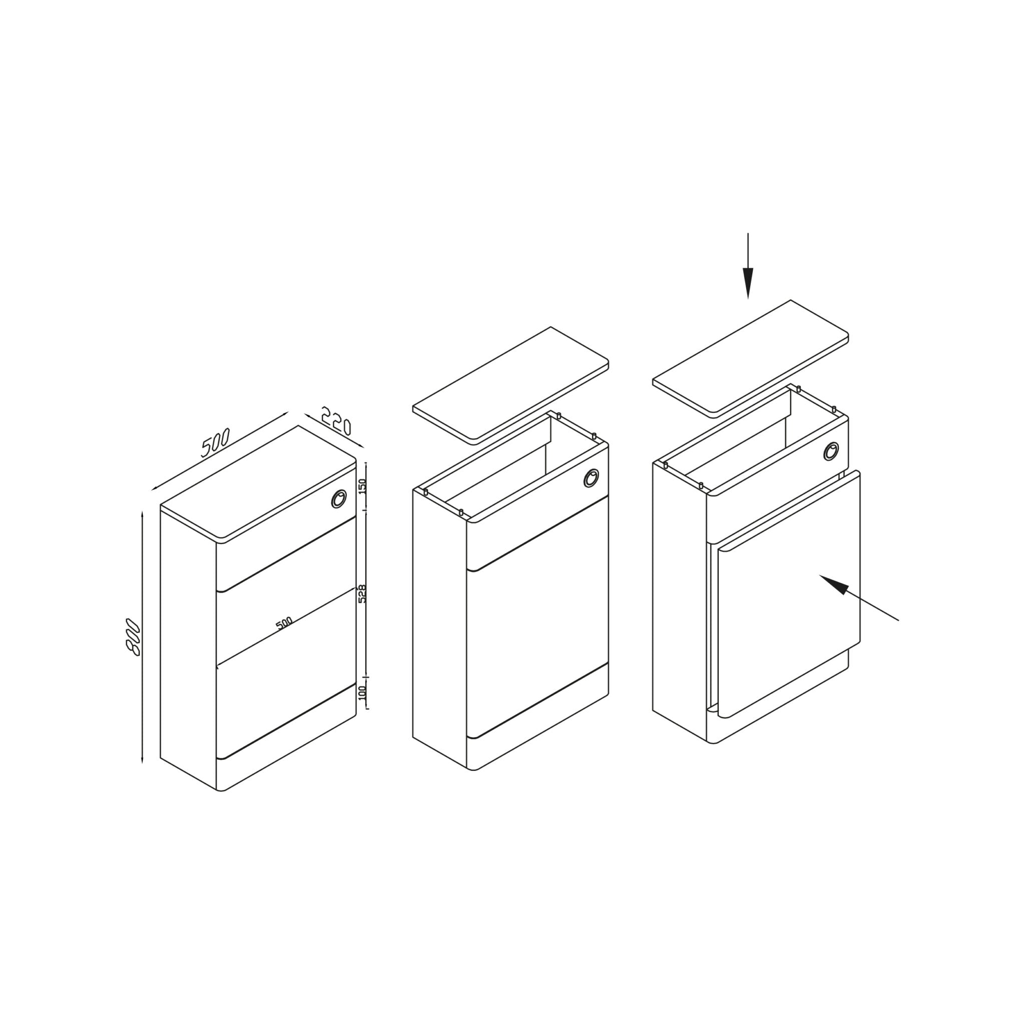 Rossini Back to Wall Unit Wolf Grey K-VIT