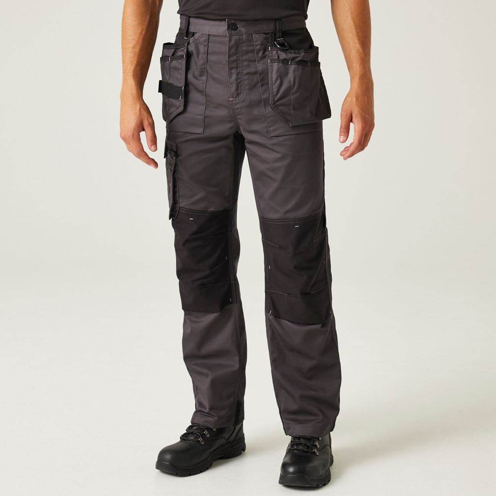 Regatta TRJ387 Incursion Holster Pocket Trousers Iron / 30" Waist / Short Leg Workwear Nation Ltd