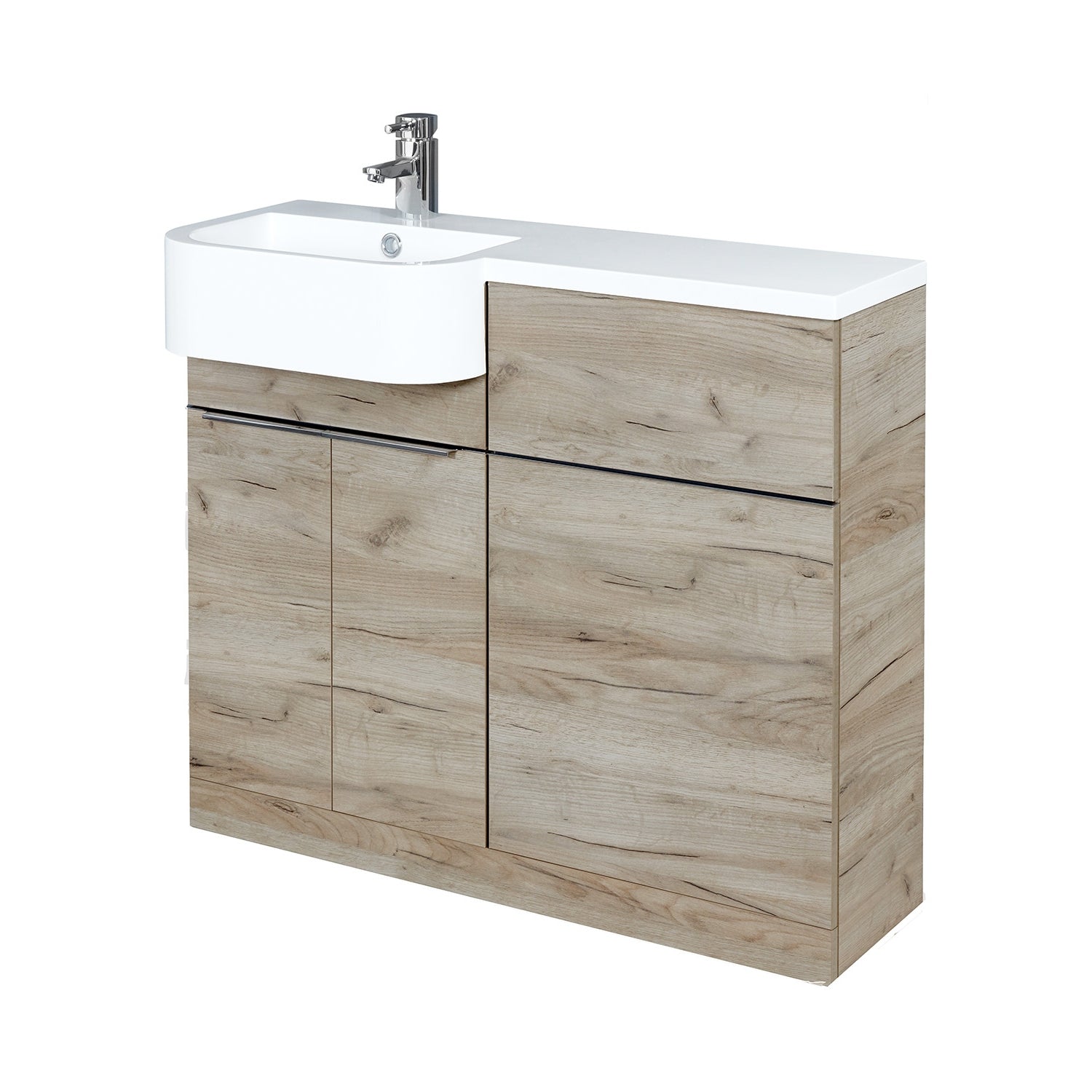 Royo Linea 1000mm Base Unit, Basin & WC Unit Oak Left/Right Frontline