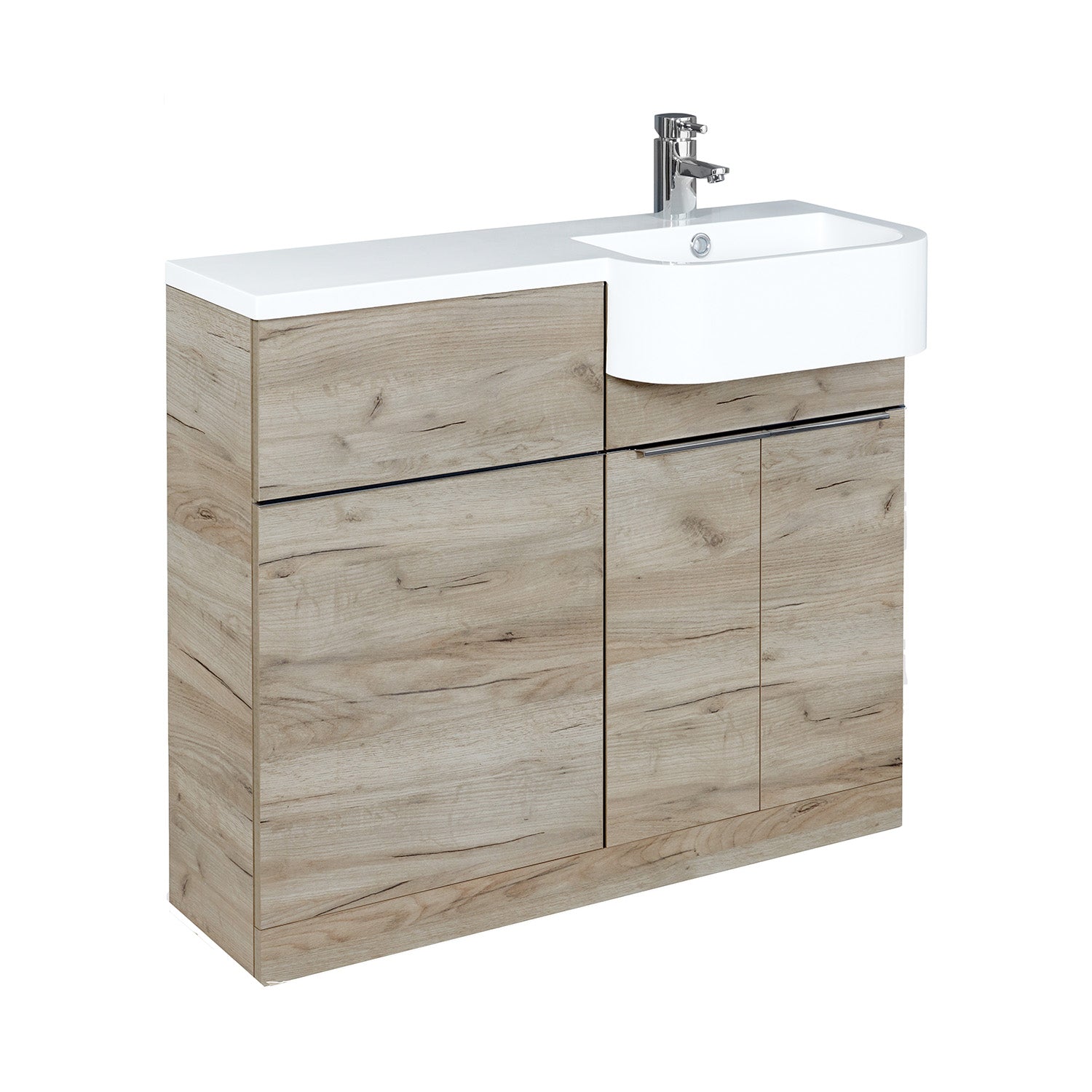 Royo Linea 1000mm Base Unit, Basin & WC Unit Oak Left/Right Frontline