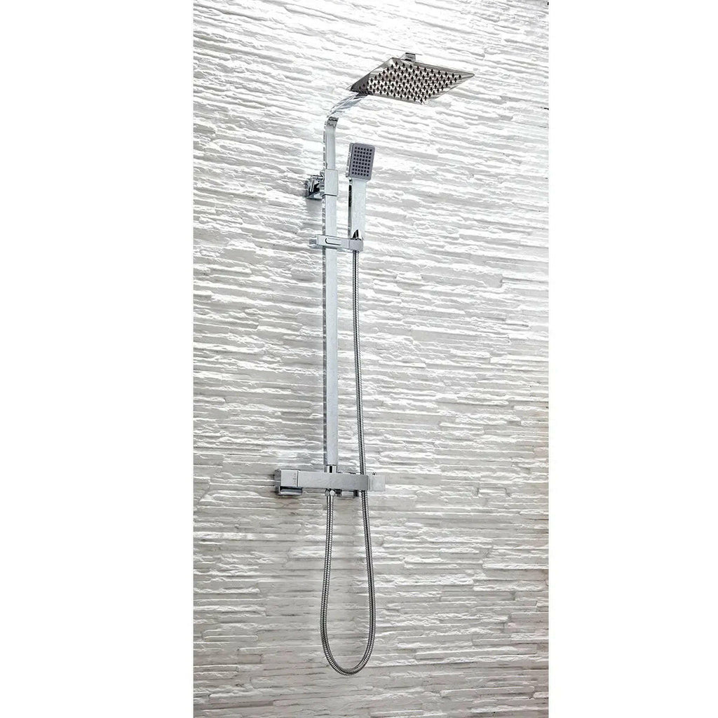 Elliot Chrome Square Rigid Riser Shower-HPS Hartlepool Plumbing Supplies
