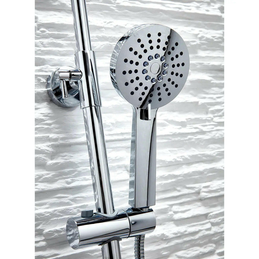 Serena Chrome Round Rigid Riser Shower Set-HPS Hartlepool Plumbing Supplies