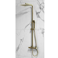 Elliot Brushed Brass Square Rigid Riser Shower-HPS Hartlepool Plumbing Supplies