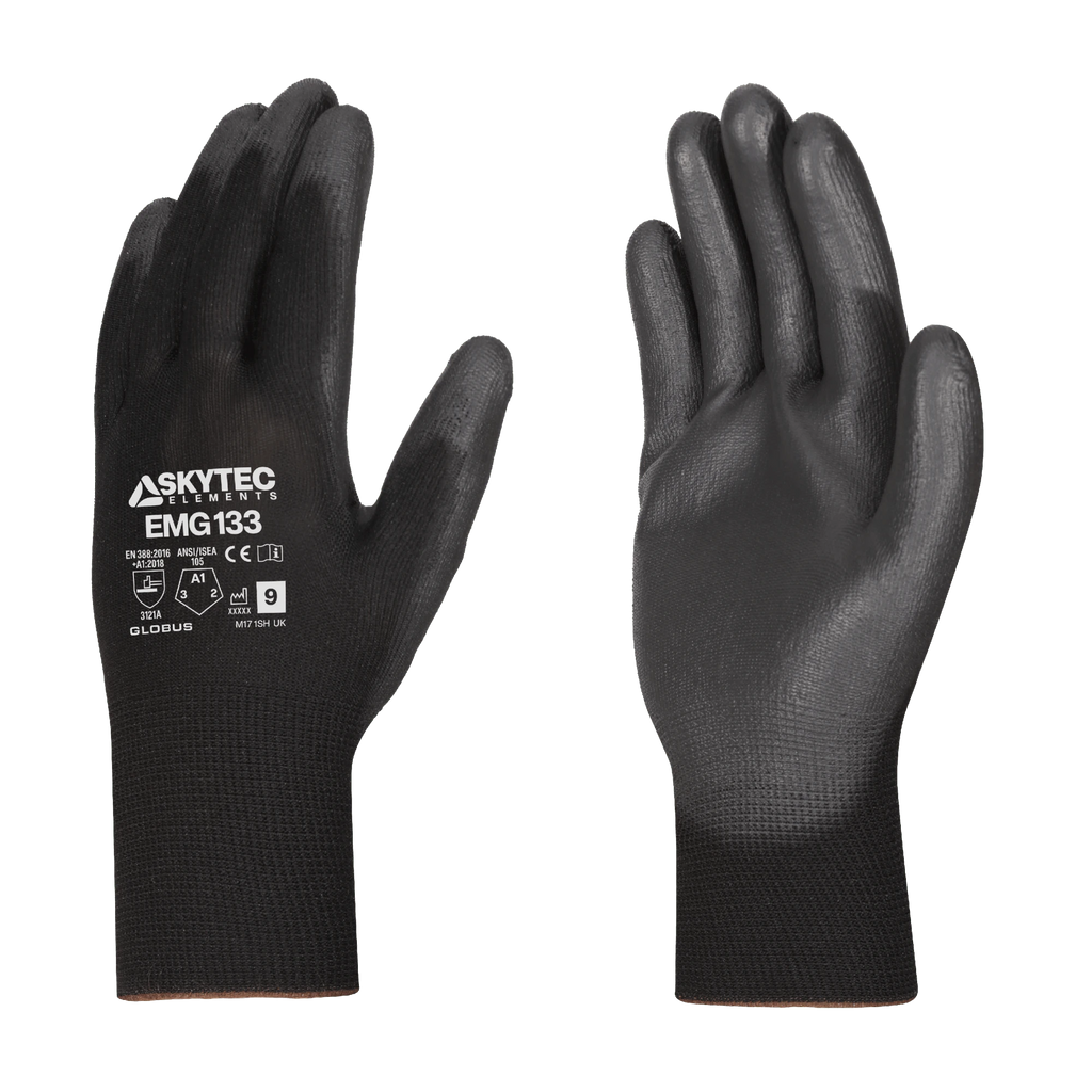 SKYTEC ELEMENTS EMG133 Black Multi Purpose PU Palm Coated Work Gloves (PACK of 120 PAIRS) Mstore