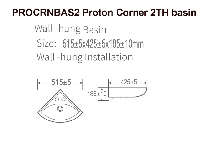 Proton Corner 2TH Basin HPS Hartlepool Plumbing Supplies