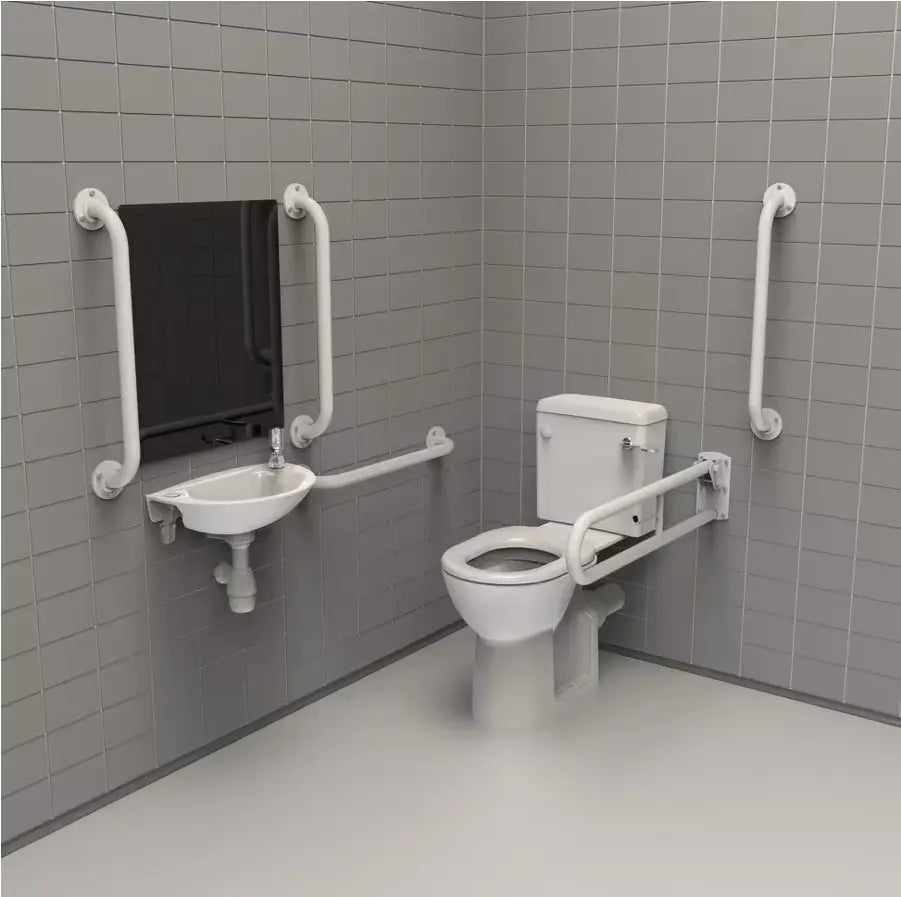 Rimless Close Coupled Doc M Toilet Pack w/ Exposed Fixings Hartlepool Plumbing Supplies