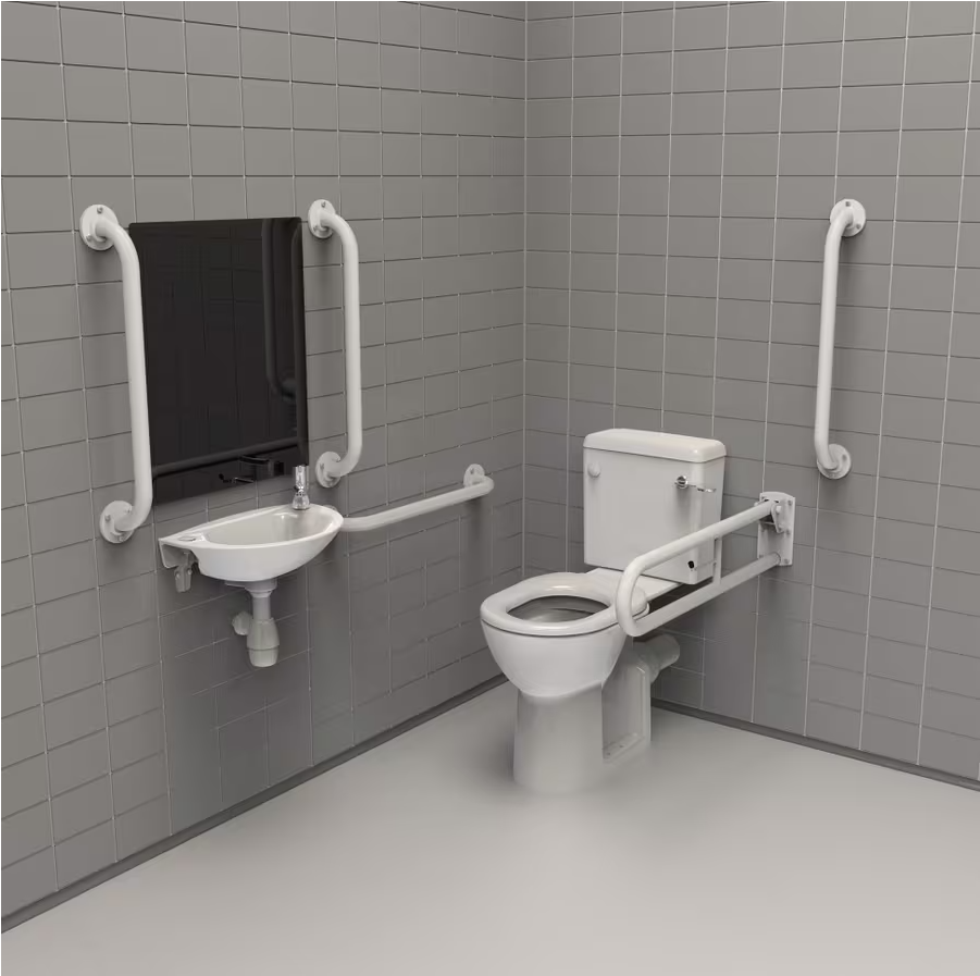 Rimless Close Coupled Doc M Toilet Pack w/ Exposed Fixings Hartlepool Plumbing Supplies
