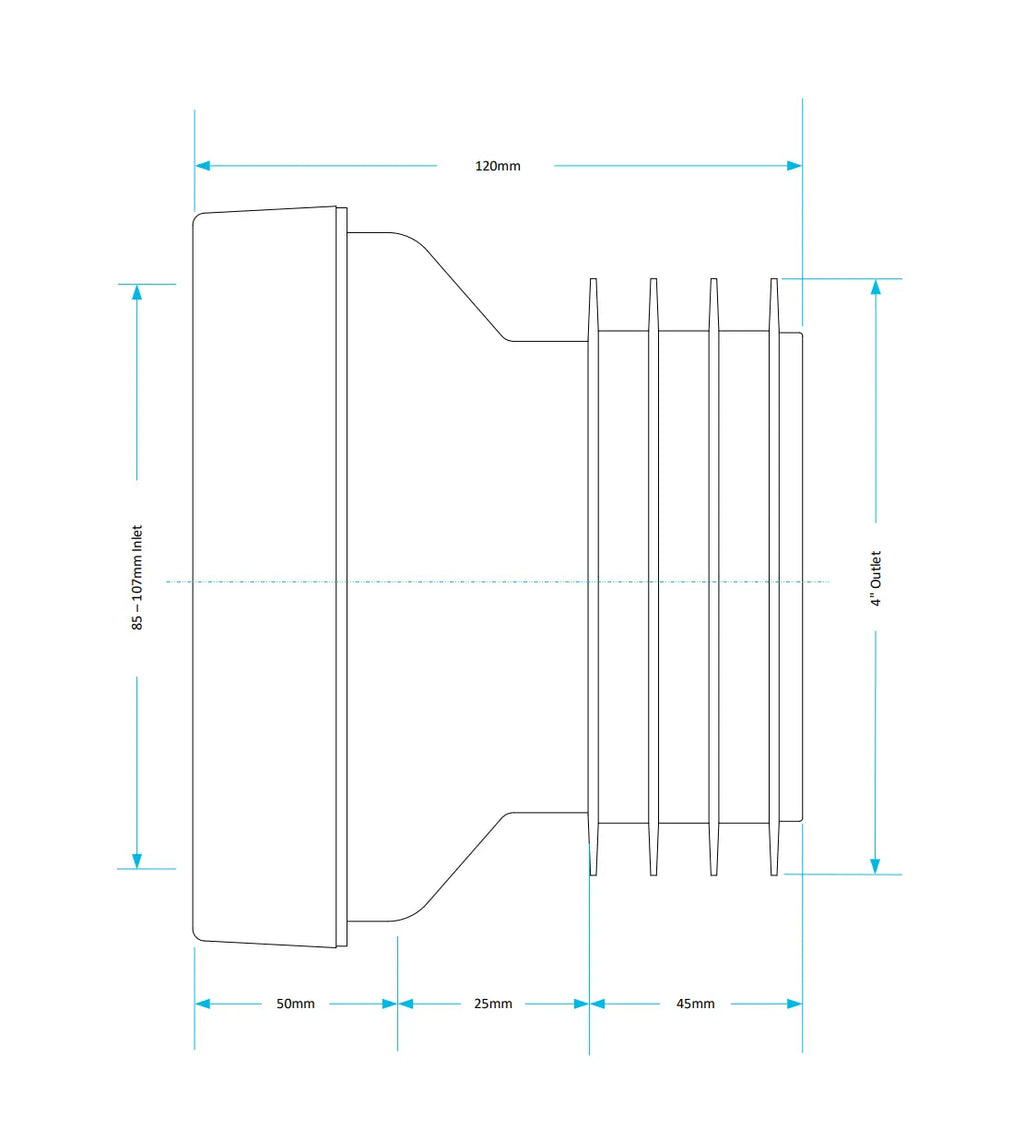Straight WC Pan Connector Hartlepool Plumbing Supplies