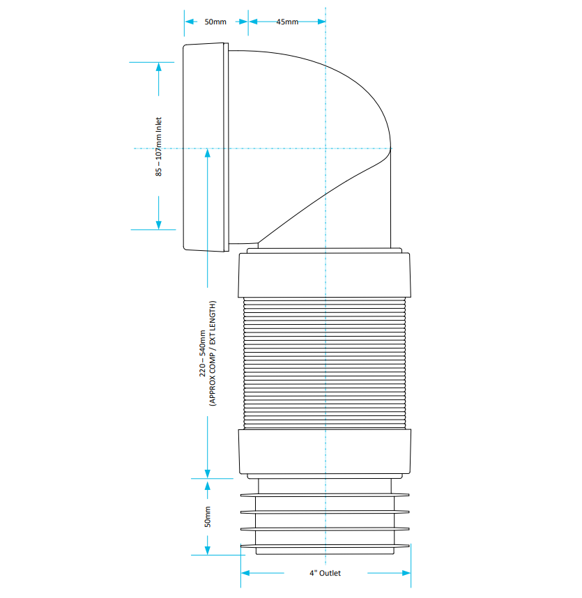 90° Bent Flexible Pan Connector