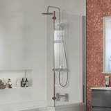 Swan Loughton Column Shower w/ Rail, Hose & Round Head