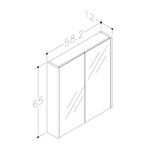 Swan Glebe 580mm x 650mm 2 Door Mirror Cabinet w/ Glass Shelves