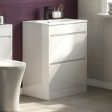 Swan Glebe 620mm x 850mm x 480mm 2 Drawer Floorstanding Vanity Unit & Basin