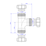 V8M 1 1/4" 32mm Multifit Swept Tee McAlpine