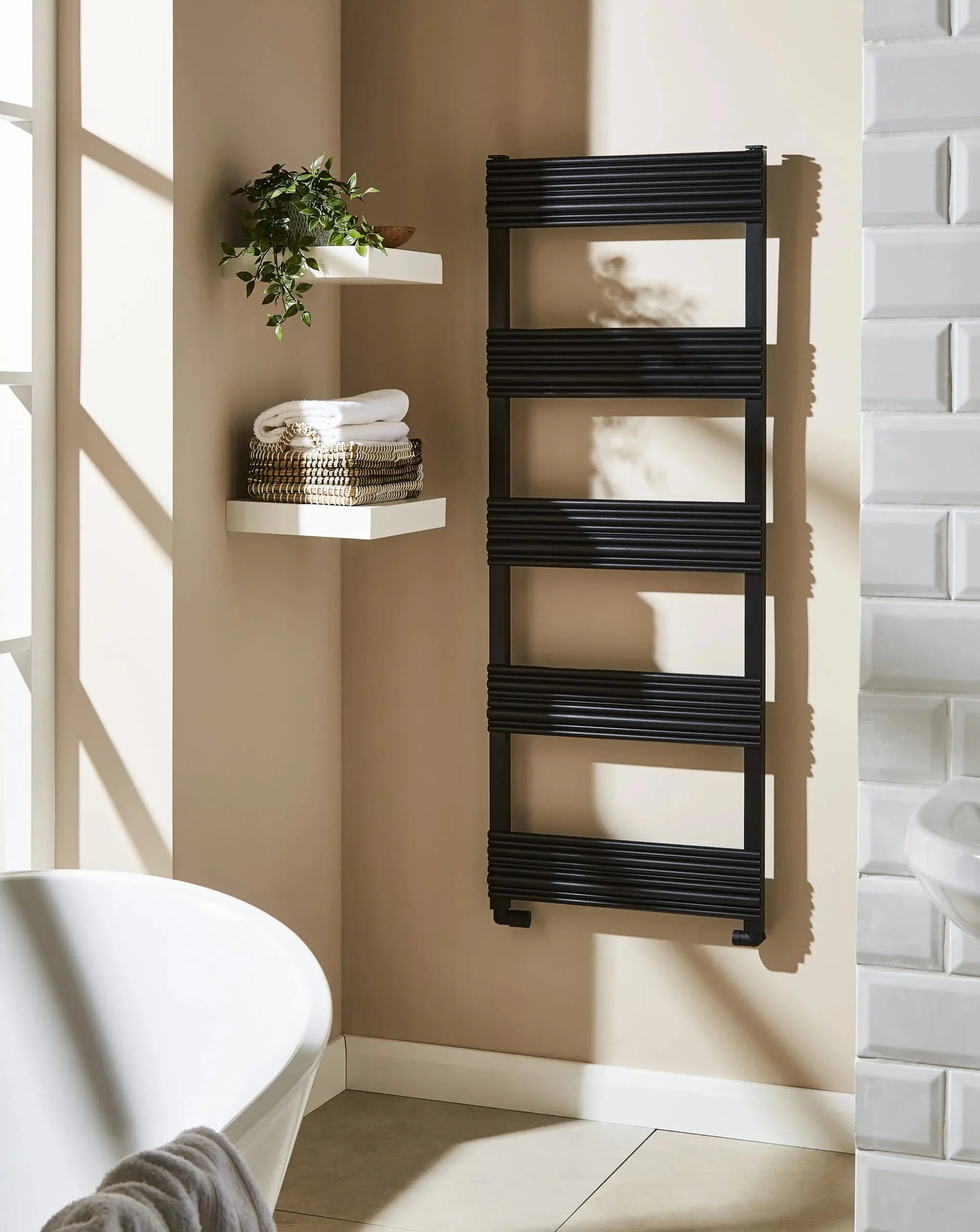 Sherbrooke Towel Rail MATT BLACK K-RAD HPS Hartlepool Plumbing Supplies