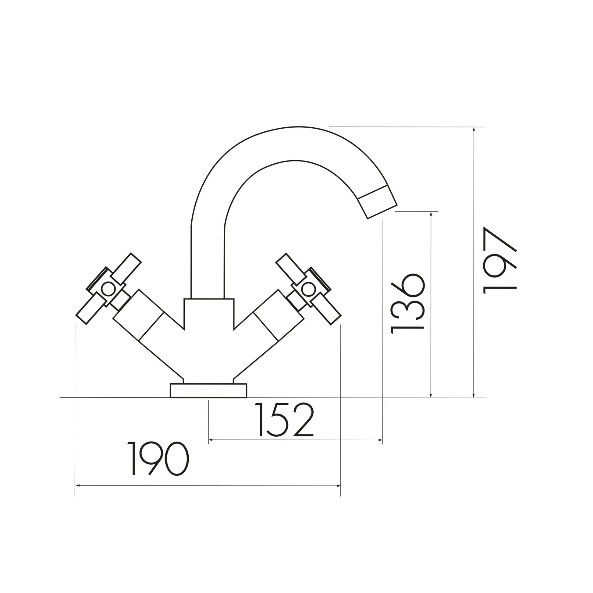 Scudo Kross Mono Basin Mixer with Push Waste HPS Hartlepool Plumbing Supplies