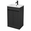 Aqua Selinus 600mm Fluted 2-Door Floorstanding Vanity Unit & Basin Frontline
