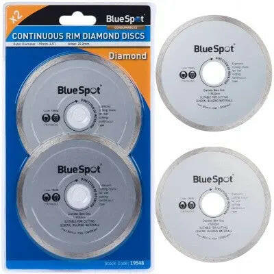 BLUE SPOT DIAMOND CONTINUOUS RIM CUTTING DISC 115MM 2PK-HPS Hartlepool Plumbing Supplies