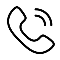 Black phone icon on a white background