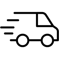 Black outline of a car with speed lines on a white background